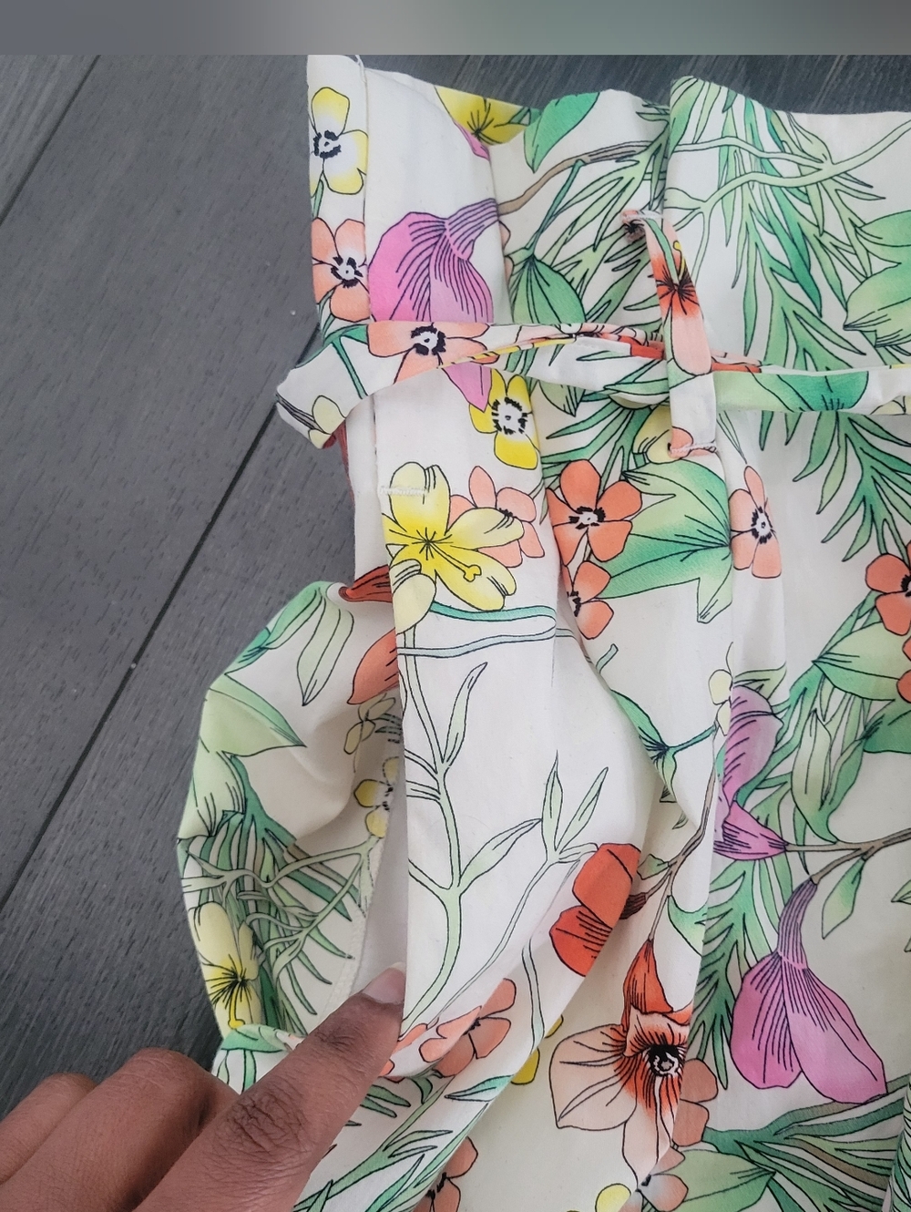 🎈ZARA Woman Wide-leg Floral High Waist Pants XL Spring Boho-chic - Picture 8 of 13